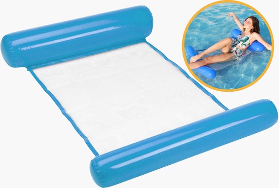 PrimeSummer Waterhangmat (Blauw) - Luchtbed zwembad - Opblaasbaar -... | bol.com
