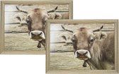 2x Schootkussens/laptrays Zwitserse koe print 43 x 33 cm - Schoottafels - Dienbladen voor op schoot