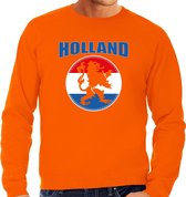 Oranje fan sweater voor heren - Holland met oranje leeuw - Nederland supporter - EK/ WK trui / outfit XXL