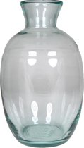Eco bloemenvaas/vazen van glas met Diameter 18 cm en hoogte 29.5 cm - Voor binnen gebruik