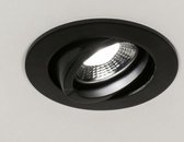 Lumidora Inbouwspot 72727 - Ingebouwd LED - 6.0 Watt - 420 Lumen - 2700 Kelvin - Zwart - Metaal - Badkamerlamp - ⌀ 8 cm