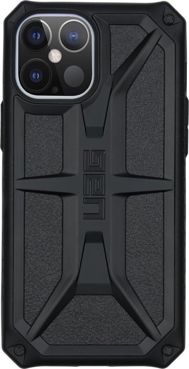 UAG - Monarch backcover hoes - iPhone 12 Pro Max - Zwart + Lunso Tempered Glass