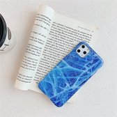 Voor iPhone 12/12 Pro TPU Smooth Marbled IMD mobiele telefoonhoes (Sapphire Blue F25)