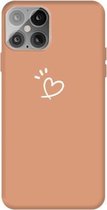 Three Dots Love-heart Pattern Frosted TPU beschermhoes voor iPhone 12 Mini (oranje)