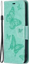 Samsung Galaxy A02s Hoesje - Mobigear - Butterfly Serie - Kunstlederen Bookcase - Turquoise - Hoesje Geschikt Voor Samsung Galaxy A02s