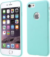 GadgetBay Lichtblauw silicone hoesje iPhone 7 8 lichtblauwe cover Effen Blue case