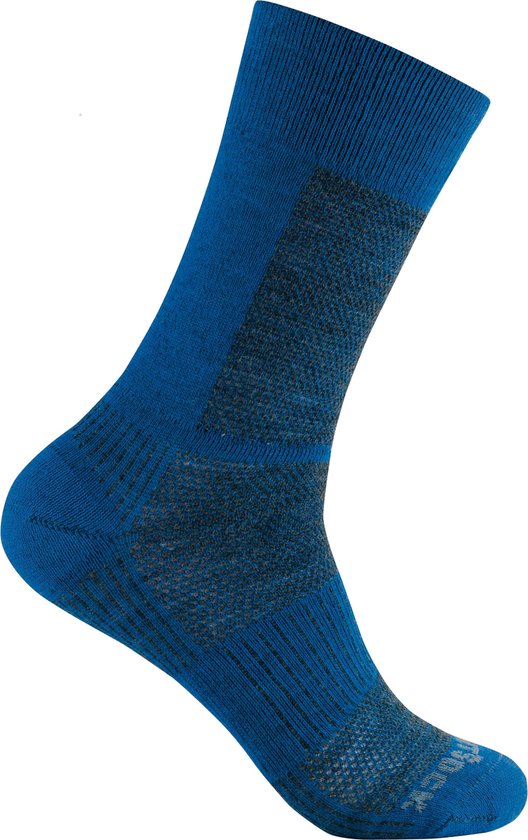 Foto: Wrightsock coolmesh merino crew electric blue grijs 37 41