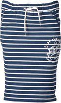 Dames rok terry gestreept marine met witte accenten/print | Maat L