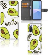 GSM Hoesje Sony Xperia 10 III Mobiel Bookcase Valentijn Cadeautje Haar Avocado Singing