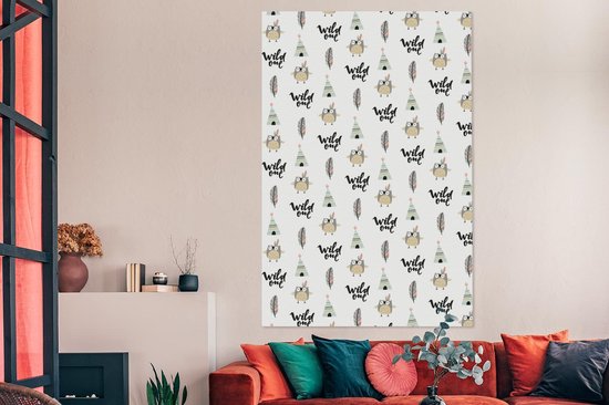 Canvas schilderij 120x180 cm - Wanddecoratie Illustraties - Kleuren - Patronen - Muurdecoratie woonkamer - Slaapkamer decoratie - Kamer accessoires - Schilderijen