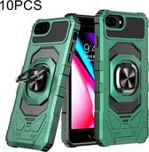 10 PCS Union Armor Magnetische PC + TPU Schokbestendige Case met 360 Graden Rotatie Ring Houder Voor iPhone 8 Plus/7 Plus (Dark Night Green)