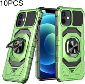 10 PCS Union Armor Magnetische PC + TPU Shockproof Case met 360 Graden Rotatie Ring Houder Voor iPhone 12 mini (Smaragdgroen)