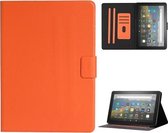 Voor Amazon Fire HD 10 (2021) Pure Color Horizontale Flip Leather Case met Kaartsleuven & Houder & Slaap / Wake-up Functie (Oranje)