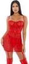 Forplay Sheer Intimacy - Mesh Bustier Set red L