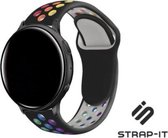 Strap-it Siliconen sport bandje - geschikt voor Garmin Vivoactive 4 45mm / Garmin Venu 2 - zwart/kleurrijk