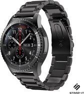 Stalen Smartwatch bandje - Geschikt voor  Samsung Galaxy Watch stalen band 45mm / 46mm - zwart - Strap-it Horlogeband / Polsband / Armband