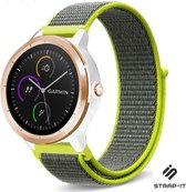 Strap-it Smartwatch bandje nylon - geschikt voor Garmin Vivoactive 4 45mm / Garmin Venu 2 - fluoriserend