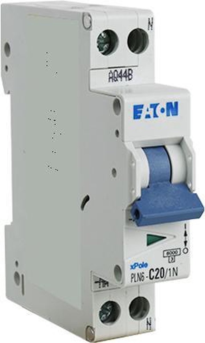 Eaton installatieautomaat 1P+N C40 PLN6-C40/1N-MW