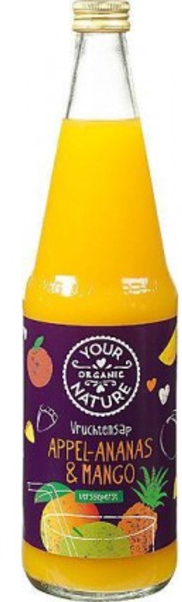 Your Organic Nature Vruchtensap appel ananas mango bio (700ml)