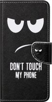 Nokia 1.4 Hoesje Portemonnee Book Case Kunstleer met Zwart Print