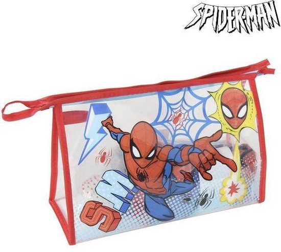 Marvel - Spiderman - Toilettas met inhoud - Rood - 6 delig