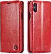 FONU Leren Boekmodel Hoesje iPhone XS Max - Rood