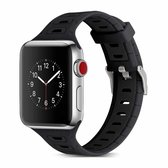 T-vorm tweekleurige siliconen horlogeband voor Apple Watch Series 3 & 2 & 1 38 mm (zwart)