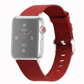 Voor Apple Watch Series 5 & 4 40 mm / 3 & 2 & 1 38 mm D-stijl canvas polsband (rood)