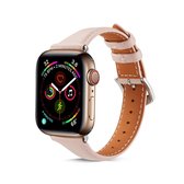 Voor Apple Watch 3/2/1 generaties 38 mm universele dunne lederen band (roze)