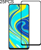 25 STUKS 9H Oppervlaktehardheid 2.5D Volledige lijm Volledig scherm Gehard glasfilm voor Xiaomi Redmi Note 9 Pro