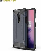 Voor Oneplus 7T Pro Magic Armor TPU + PC Combinatie Case (Navy Blue)