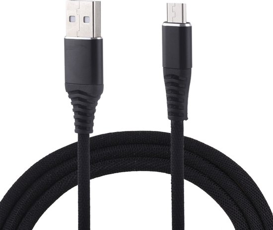 Let op type!! Doek van 1m gevlochten koord USB A naar Micro USB Data Sync  kabel ... | bol.com