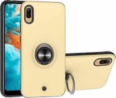 Voor Huawei Y6 Pro 2019 2 in 1 pc + TPU beschermhoes met 360 graden roterende ringhouder (goud)