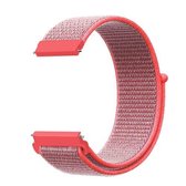 Voor Samsung Galaxy Watch 42 mm eenvoudige nylon gevlochten riem (felroze)