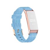 Voor Fitbit Charge 4 / Charge 3 / Charge3 SE gevlochten nylon riem plastic kop, maat: gratis maat (lichtblauw)