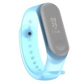 Kleurrijke doorschijnende siliconen polsband horlogeband voor Geschikt voor Xiaomi Mi Band 3 & 4 (blauw)