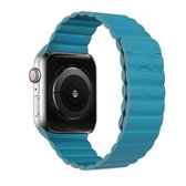 Magnetische vervangende horlogeband met twee lussen voor Apple Watch Series 6 & SE & 5 & 4 40 mm / 3 & 2 & 1 38 mm (blauw)