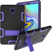 Voor Samsung Galaxy Tab A 10.5 T590 schokbestendige pc + siliconen beschermhoes, met houder (zwart paars)