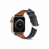 Echt lederen horlogeband voor Apple Watch Series 6 & SE & 5 & 4 40 mm / 3 & 2 & 1 38 mm (zwart)