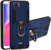 Voor Xiaomi Redmi 6A (niet-poreus) 2 in 1 Armor Series PC + TPU beschermhoes met ringhouder (koningsblauw)