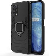 Voor OPPO Realme V5 5G PC + TPU schokbestendige beschermhoes met magnetische ringhouder (zwart)