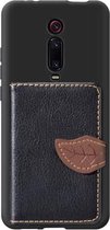 Leaf Buckle Litchi Texture Card Holder PU + TPU Case met Card Slot & Wallet & Holder & Photo Frame voor Xiaomi Mi 9T / Mi 9T Pro / Redmi K20 / Redmi K20 Pro (zwart)