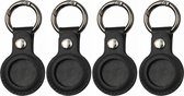 4-Pack Case2go - Hoesje voor Apple AirTag - Sleutelhanger voor Airtag - Zwart