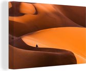 Canvas schilderij 150x100 cm - Wanddecoratie Eenzaam in de woestijn - Muurdecoratie woonkamer - Slaapkamer decoratie - Kamer accessoires - Schilderijen