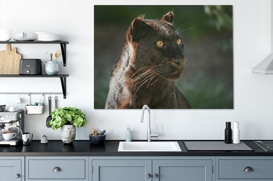 Tableaux sur toile Panthère - Gros plan - Zwart - Peintures cm - Décoration murale