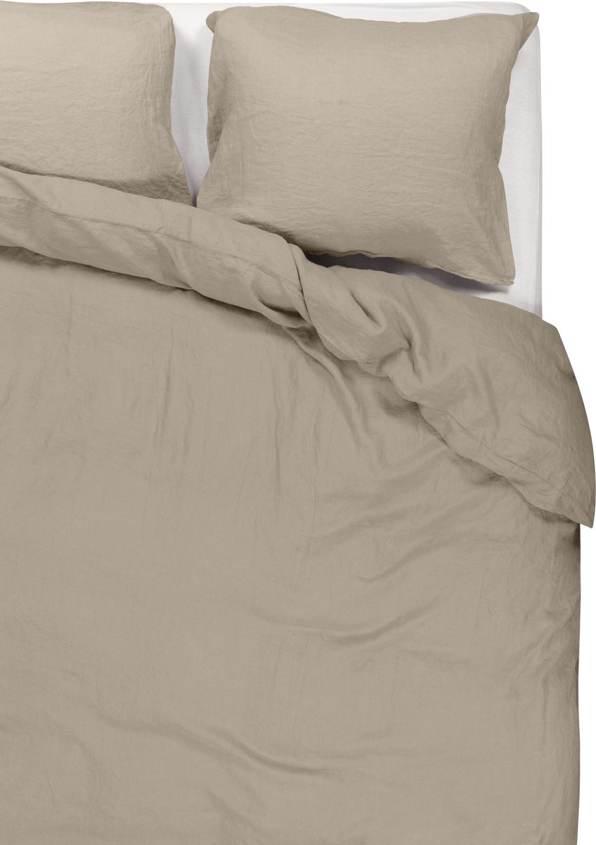 Passion for Linen Luxe dekbedovertrek Maxime 100% linnen, 260 x 240 cm, zandkleur