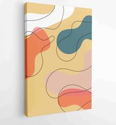 Abstract art textile design with literature or natural tropical line arts painting, Covering greetings cards, cover,print, fabrics. 4 - Moderne schilderijen – Vertical – 1859435758