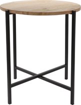 Bijzettafel rond hout/metaal zwart 45 x 51 cm - Home Deco meubels en tafels