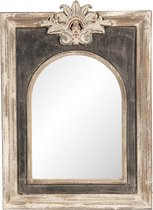 Clayre & Eef Wandspiegel 46*5*63 cm Bruin Hout, Kunststof Rechthoek Grote Spiegel Muur Spiegel Wand Spiegel