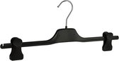 De Kledinghanger Gigant - 20 x Rok / broekhanger kunststof zwart met anti-slip knijpers, 40 cm